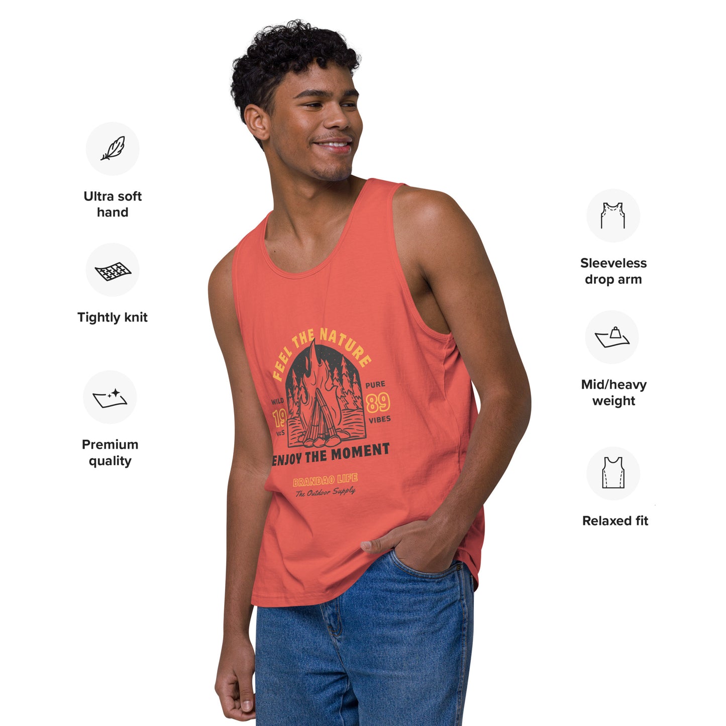 Men’s premium tank top - Feel the Nature & Enjoy the Moment