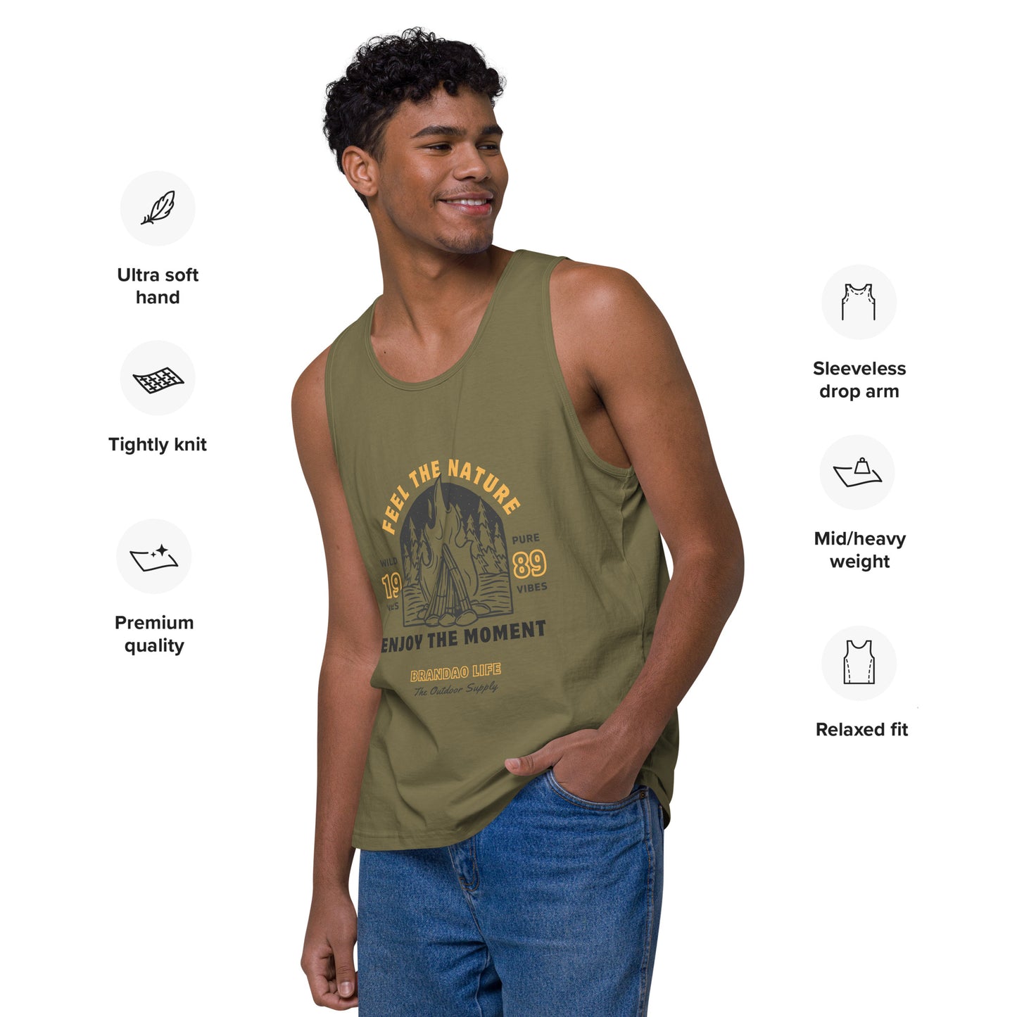 Men’s premium tank top - Feel the Nature & Enjoy the Moment