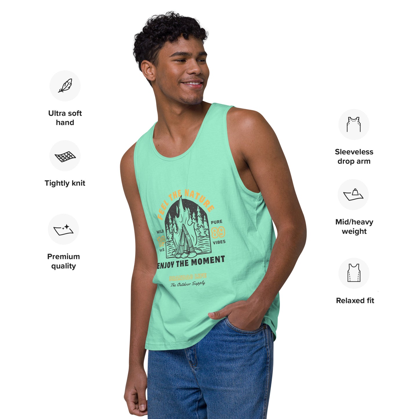 Men’s premium tank top - Feel the Nature & Enjoy the Moment