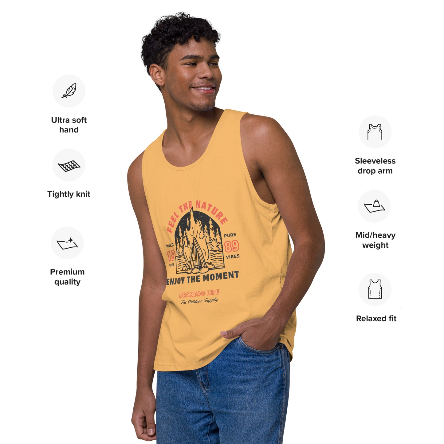 Men’s premium tank top - Feel the Nature & Enjoy the Moment