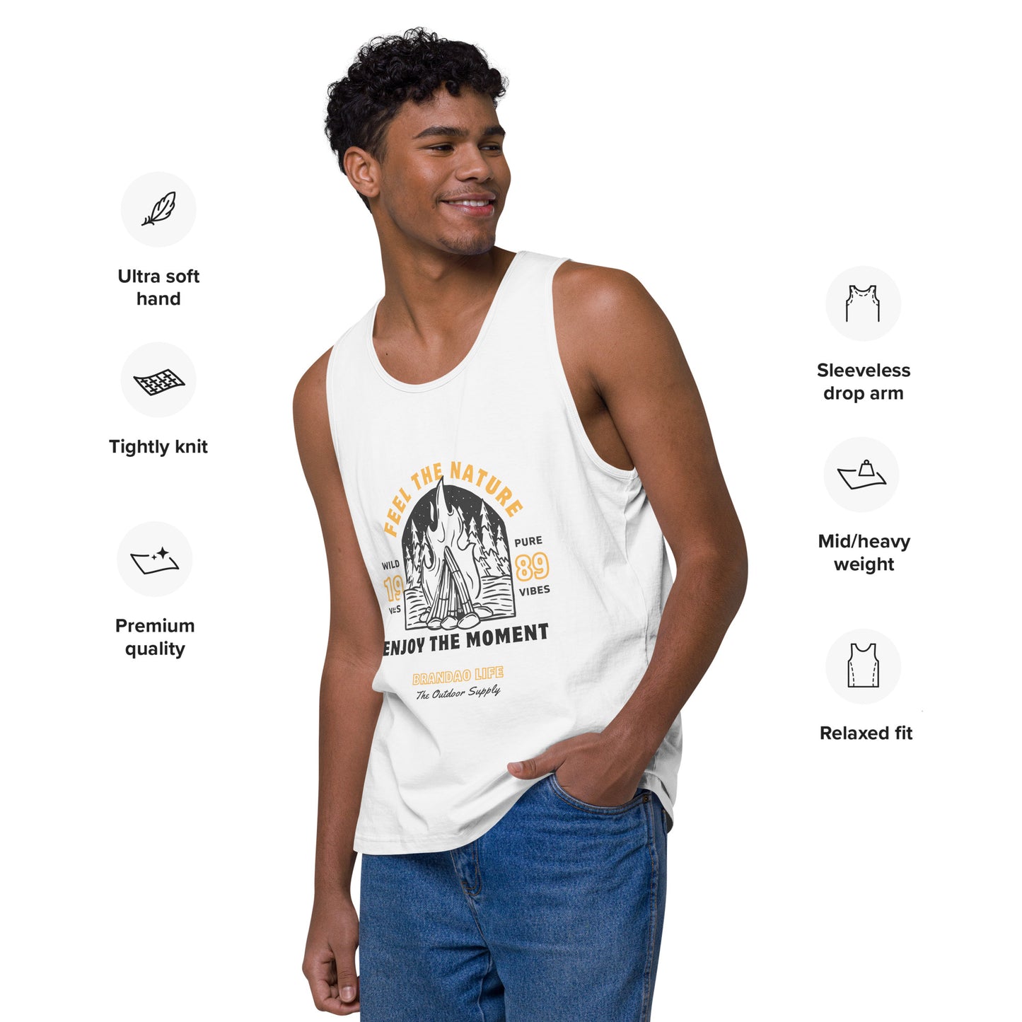 Men’s premium tank top - Feel the Nature & Enjoy the Moment