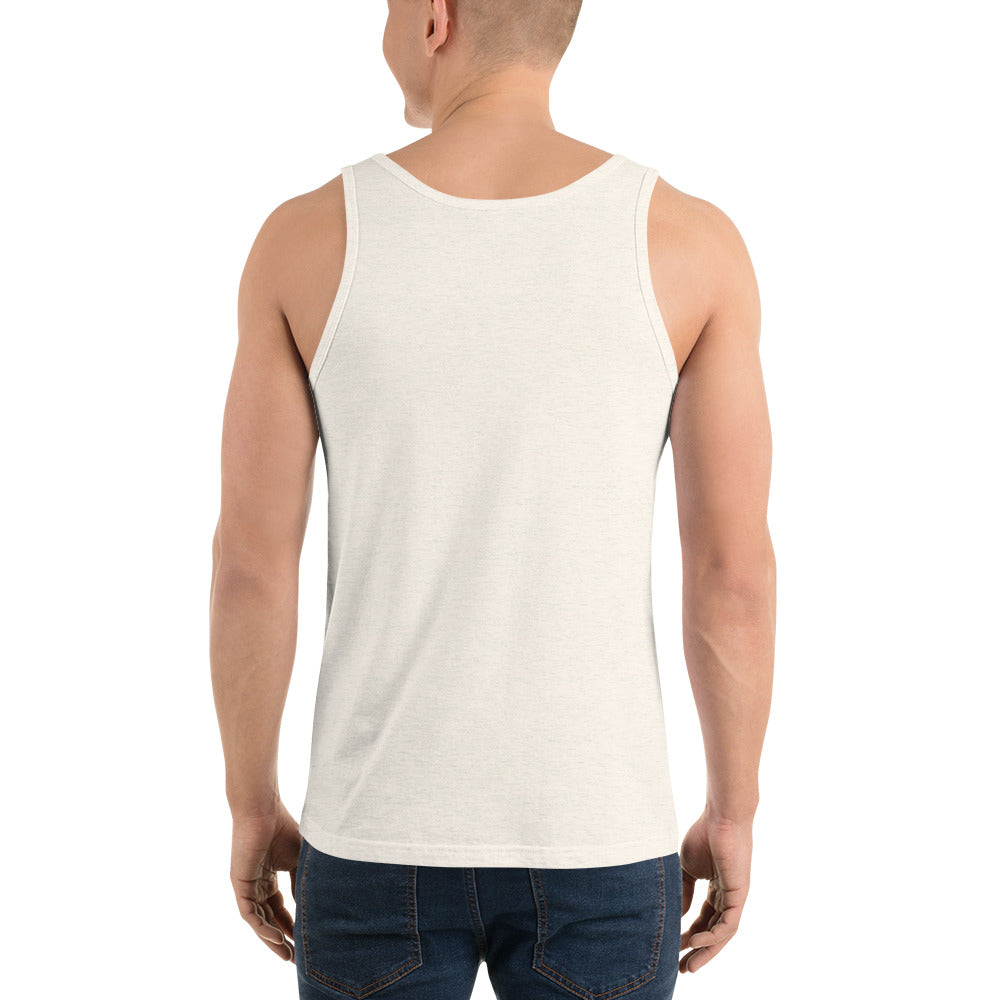 Men's Tank Top – 'Under the Open Sky' Design for Outdoor Comfort and Style, oatmeal, back, men