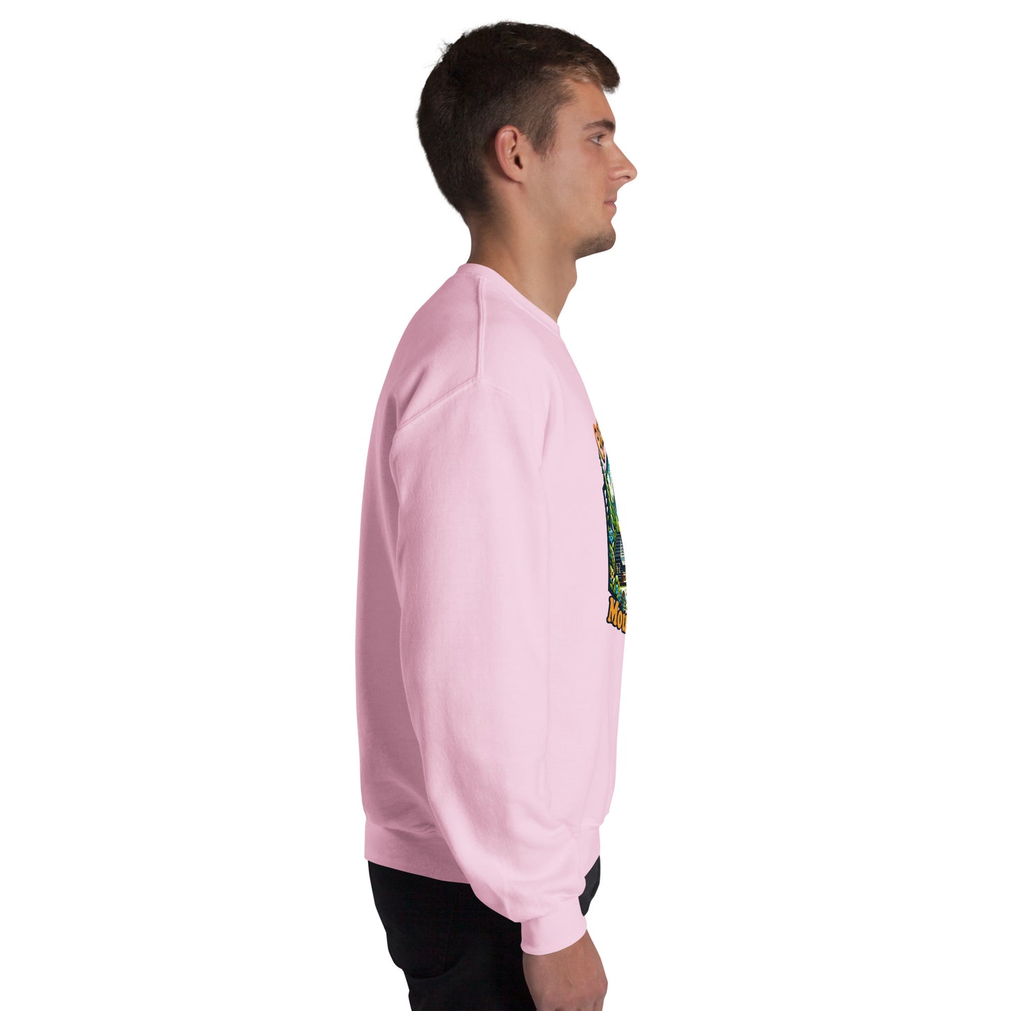 Men’s Sweatshirt, Great Smoky Mountains, light pink, right side men