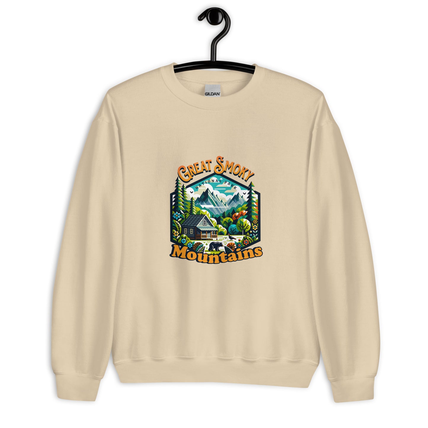 Women’s Sweatshirt - Great Smoky Mountains Adventure - National Park Apparel, sand beige, front side just sweater