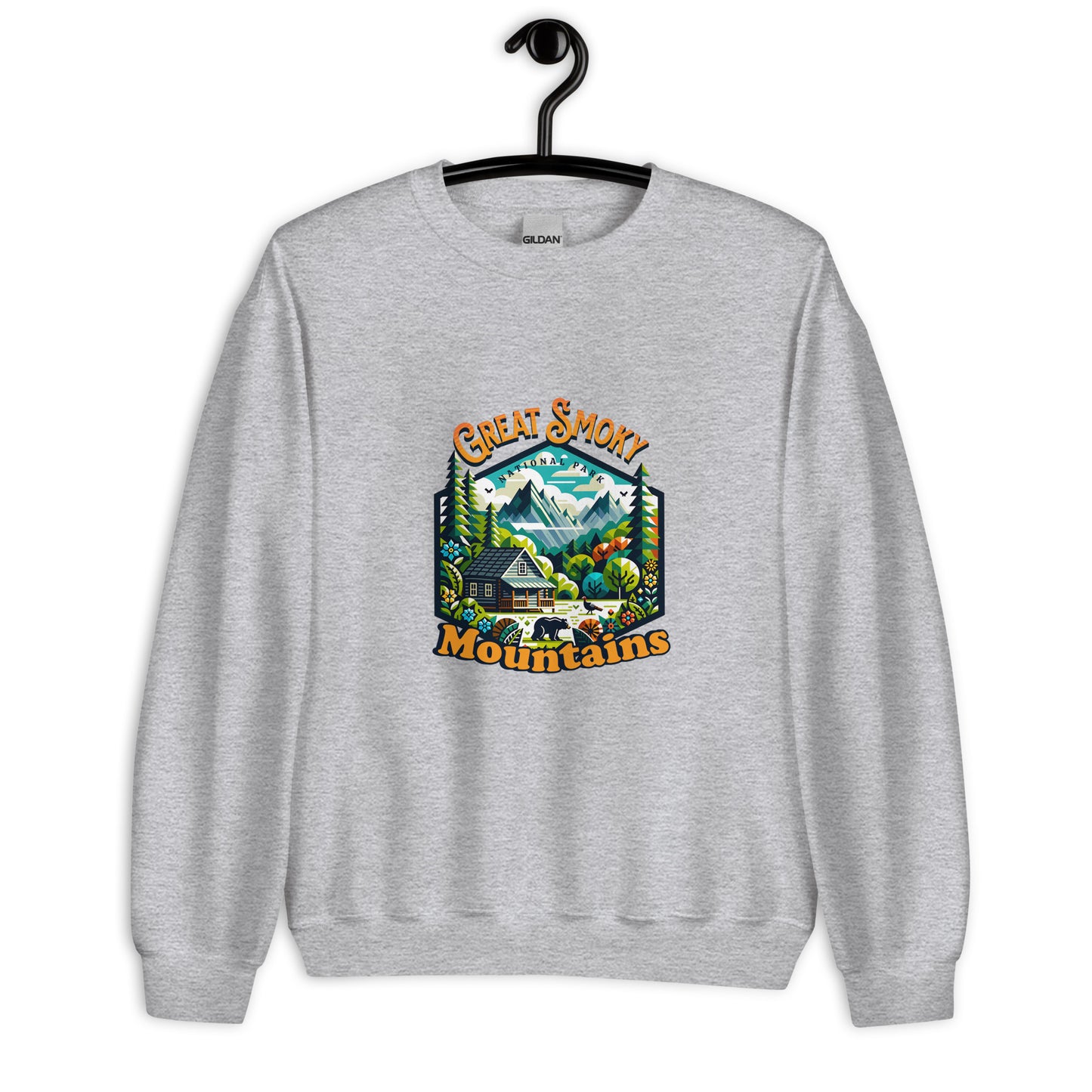 Women’s Sweatshirt - Great Smoky Mountains Adventure - National Park Apparel, Gray, front right side only sweater