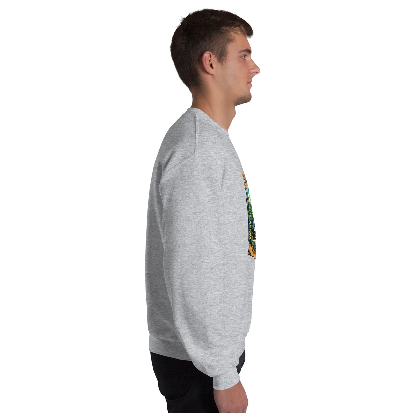 Men’s Sweatshirt, Great Smoky Mountains, gray, right side men
