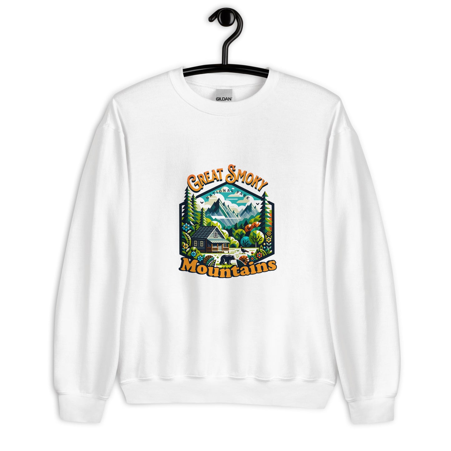 Women’s Sweatshirt - Great Smoky Mountains Adventure - National Park Apparel, White, front side only sweater