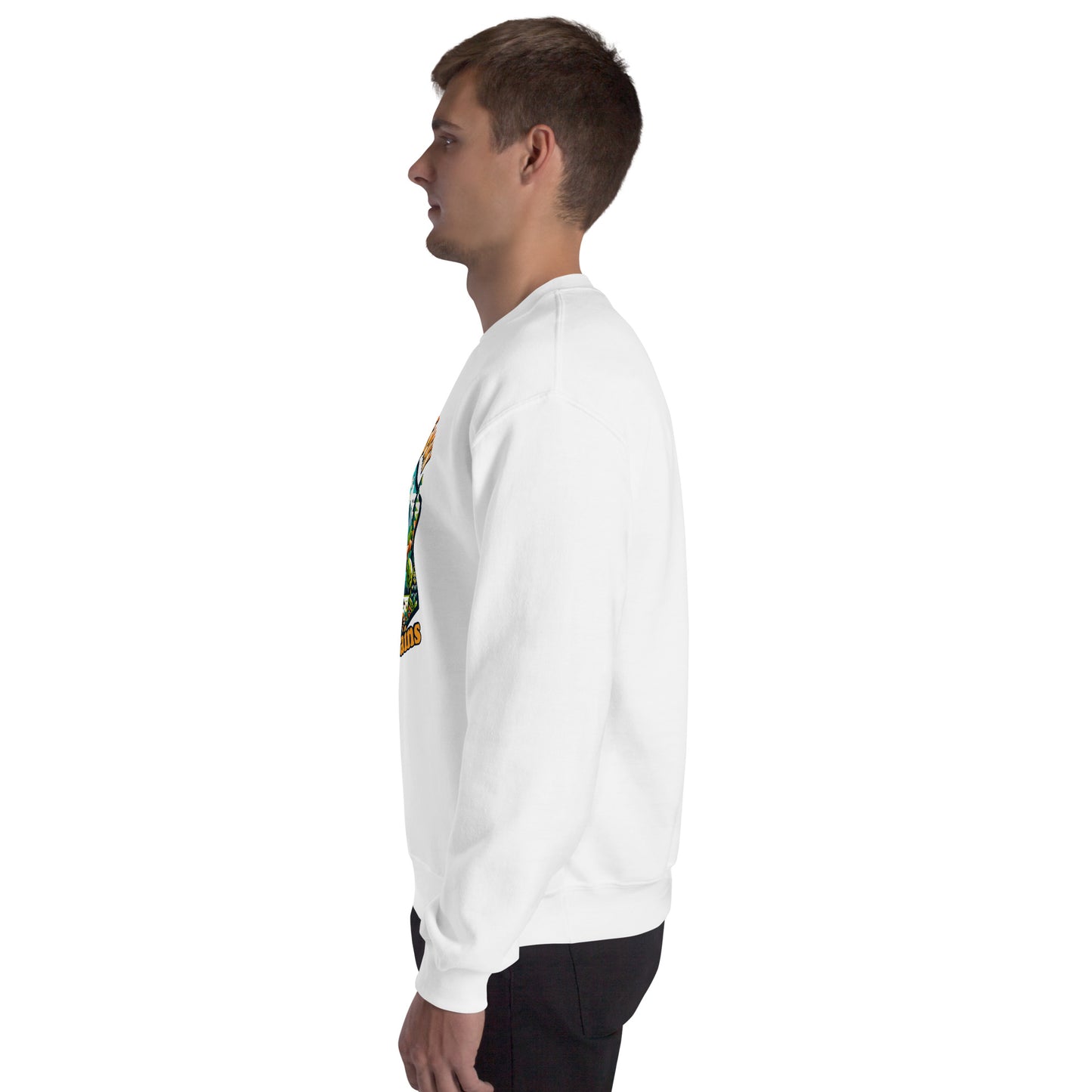 Men’s Sweatshirt, Great Smoky Mountains, white, left side men