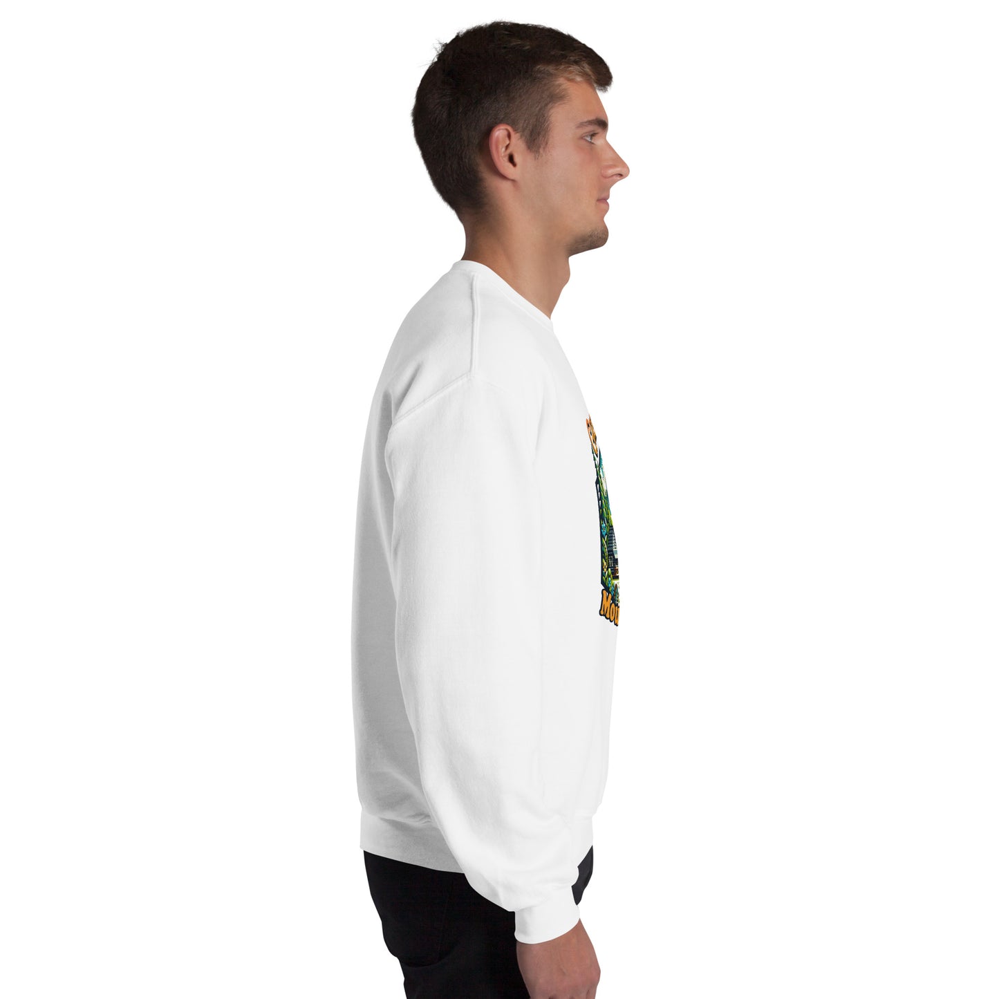 Men’s Sweatshirt, Great Smoky Mountains, white, right side men