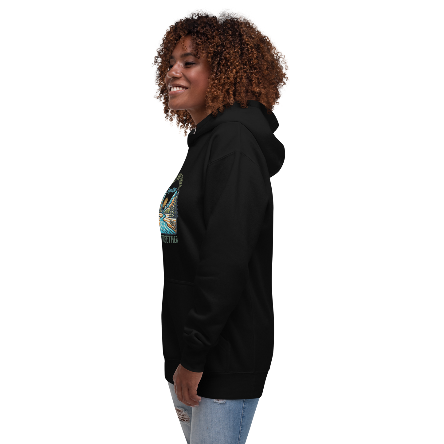 Women’s Hoodie - Friends Who Travel Together Stay Together - Adventure Apparel, Black, Front Right side
