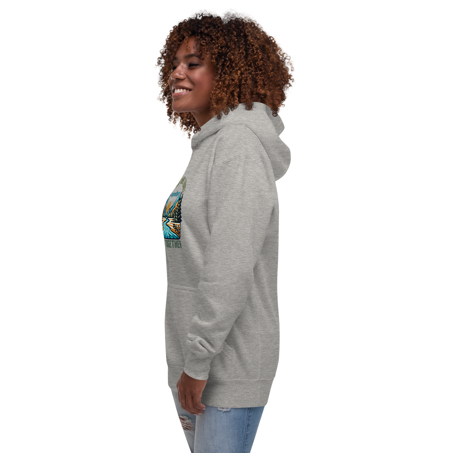 Women’s Hoodie - Friends Who Travel Together Stay Together - Adventure Apparel, Gray, Front left side