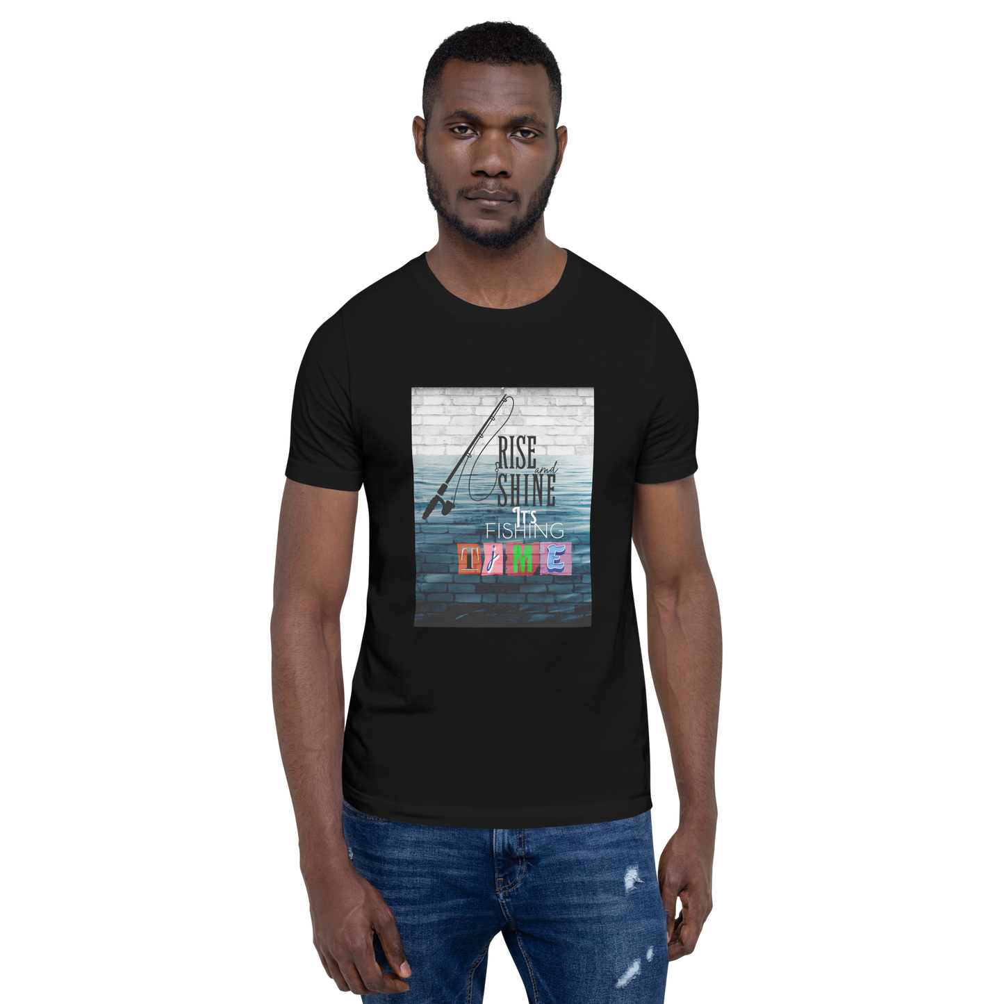 Men’s T-Shirt - It’s Fishing Time - Outdoor Adventure Apparel, black, front side