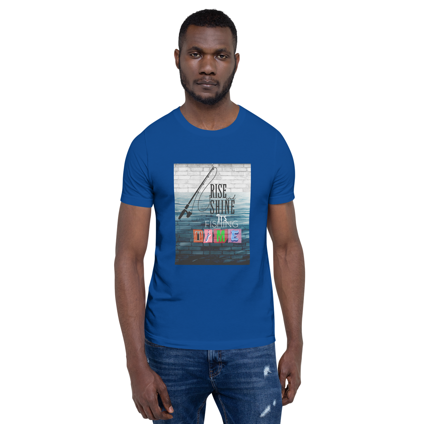 Men’s T-Shirt - It’s Fishing Time - Outdoor Adventure Apparel, True Royal blue, front side