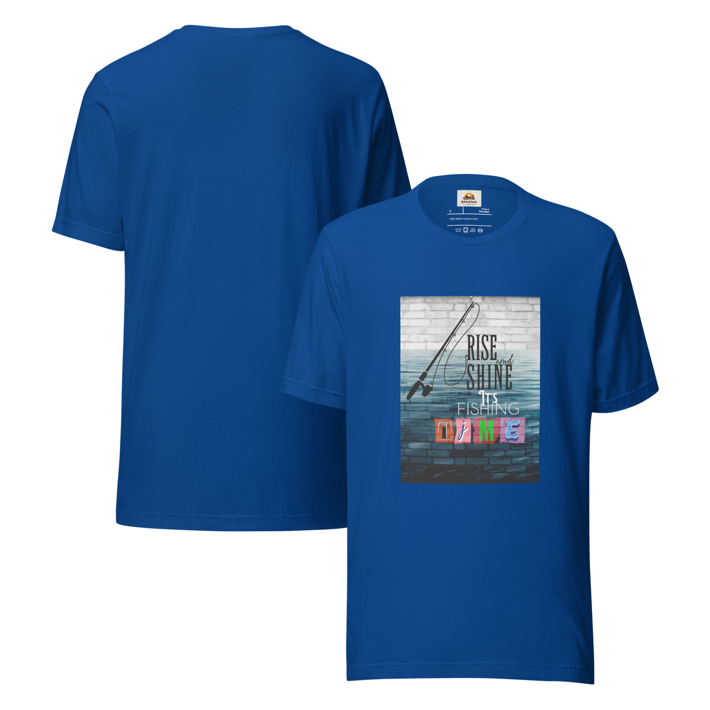 Men’s T-Shirt - It’s Fishing Time - Outdoor Adventure Apparel, True Royal blue, bakc and front side