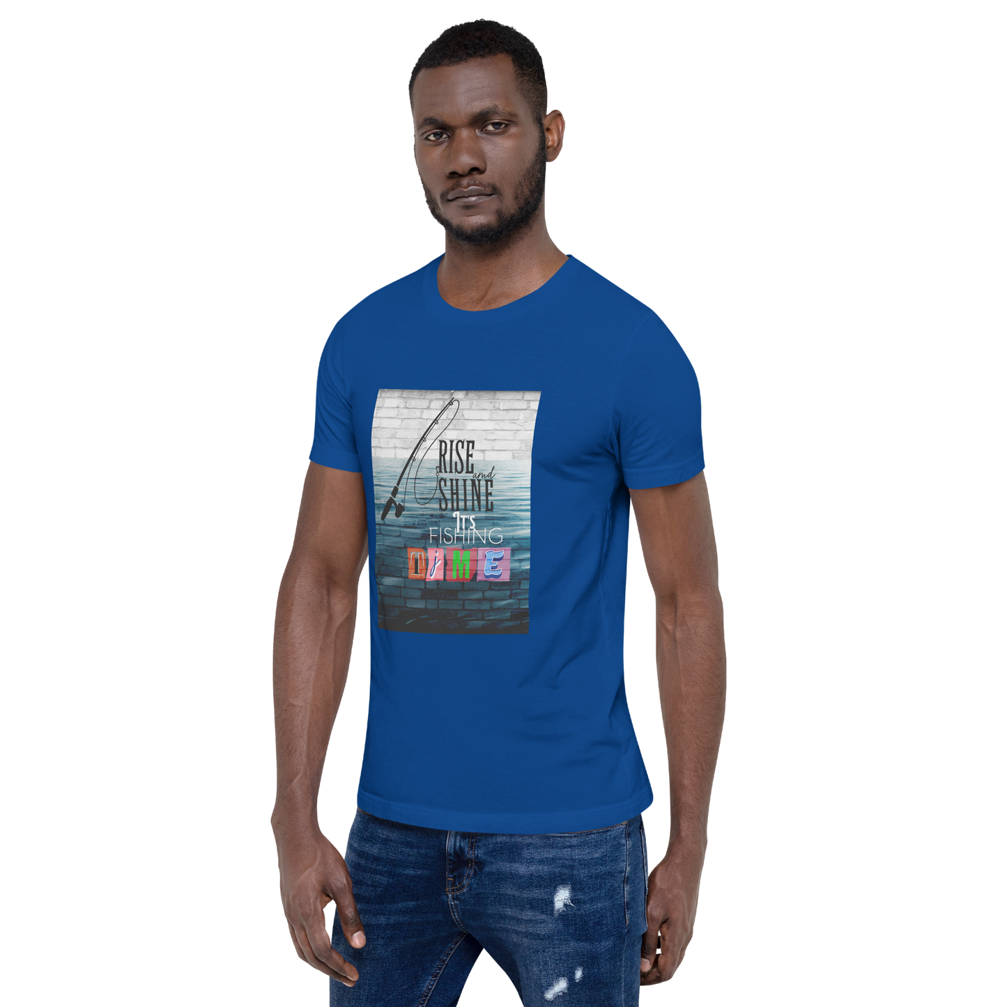 Men’s T-Shirt - It’s Fishing Time - Outdoor Adventure Apparel, True Royal blue, front left side