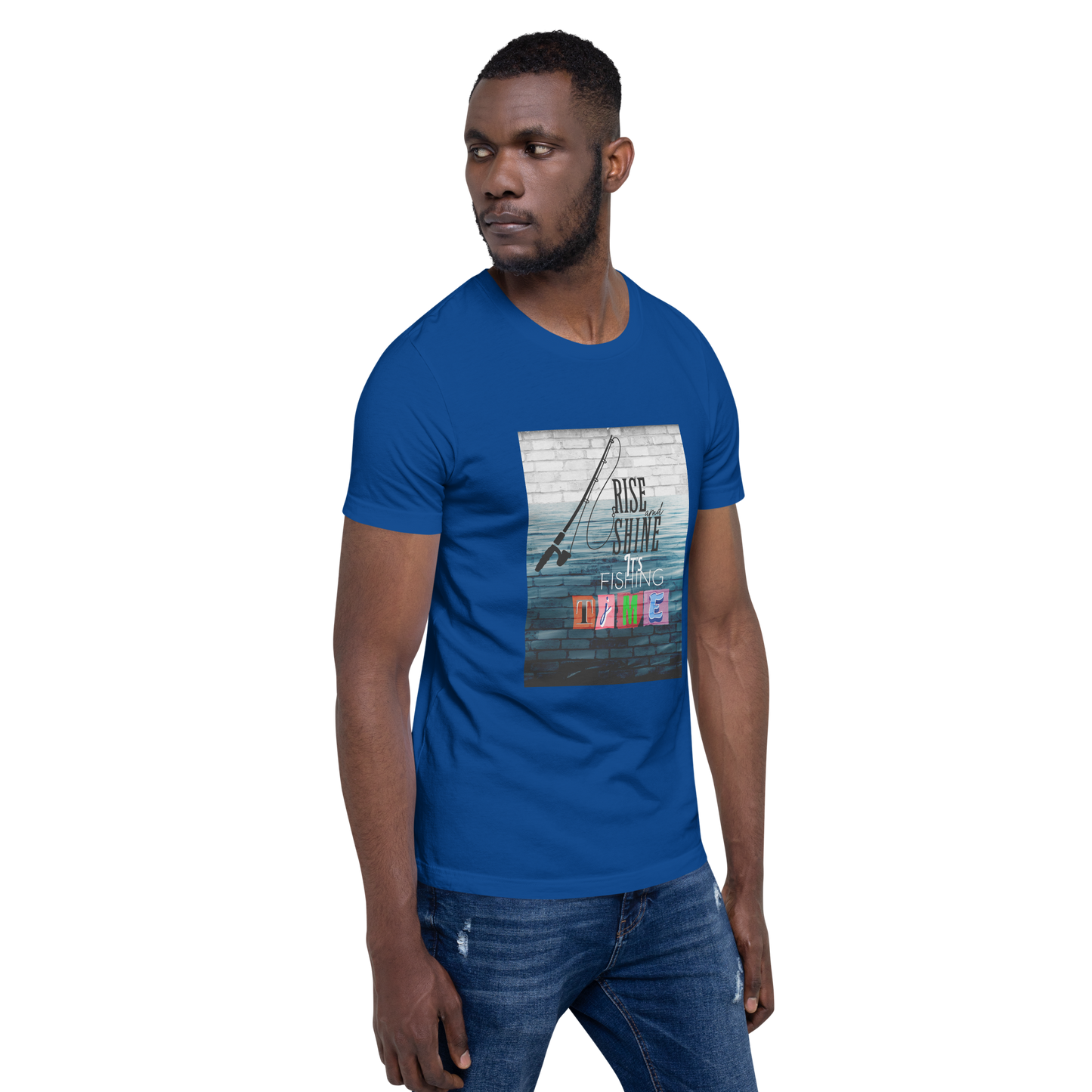 Men’s T-Shirt - It’s Fishing Time - Outdoor Adventure Apparel, True Royal blue, front right side