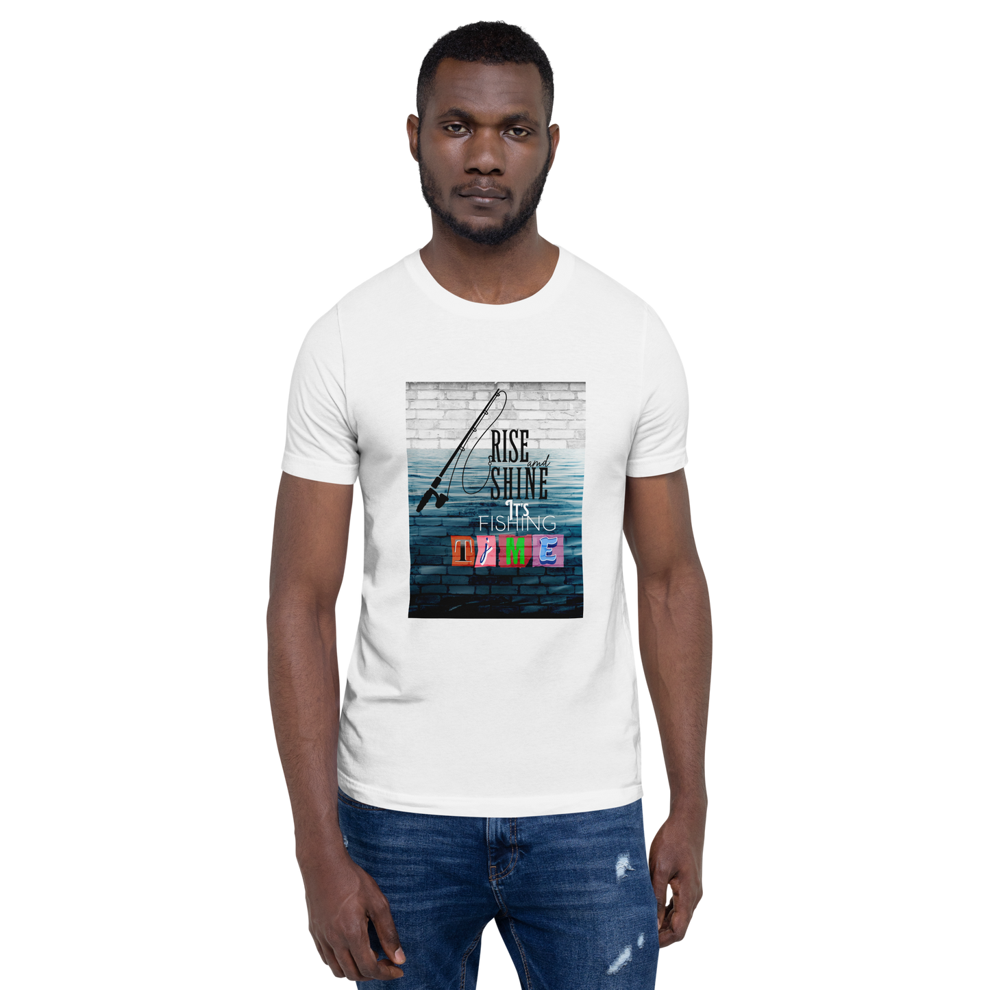 Men’s T-Shirt - It’s Fishing Time - Outdoor Adventure Apparel, White, front side
