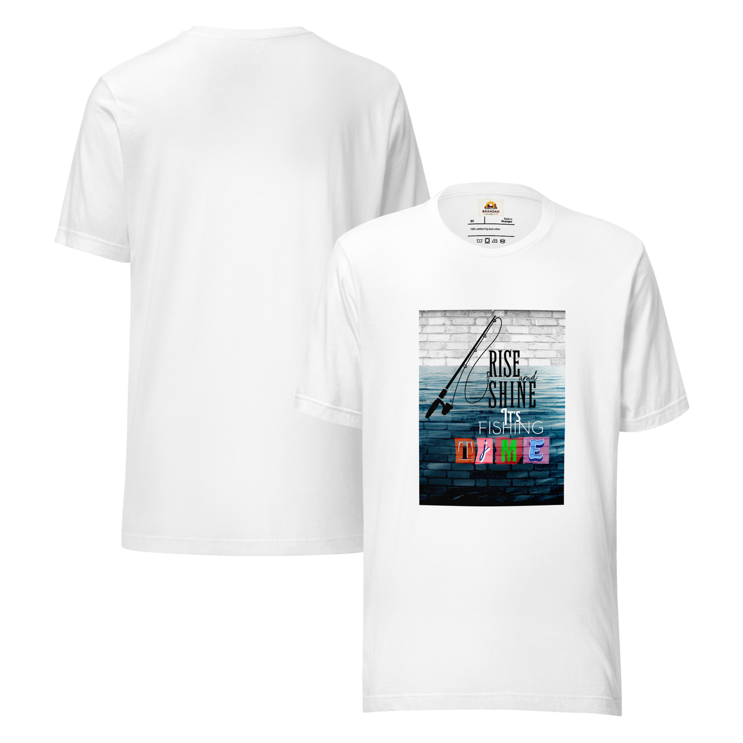 Men’s T-Shirt - It’s Fishing Time - Outdoor Adventure Apparel, White, back and front side
