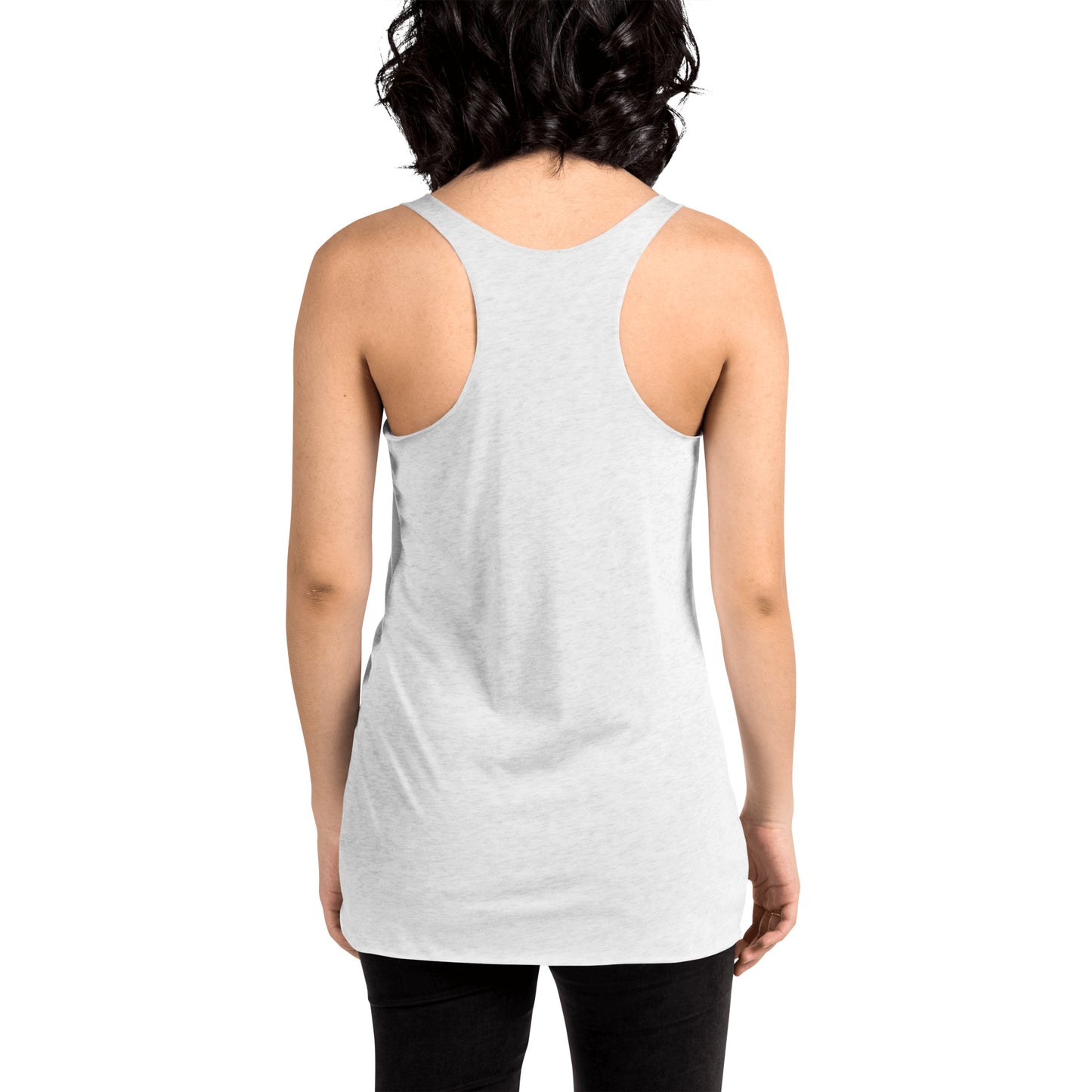 Women's Racerback Tank –Soft and Stylish Perfect for Warm Days, heather white, women, back
