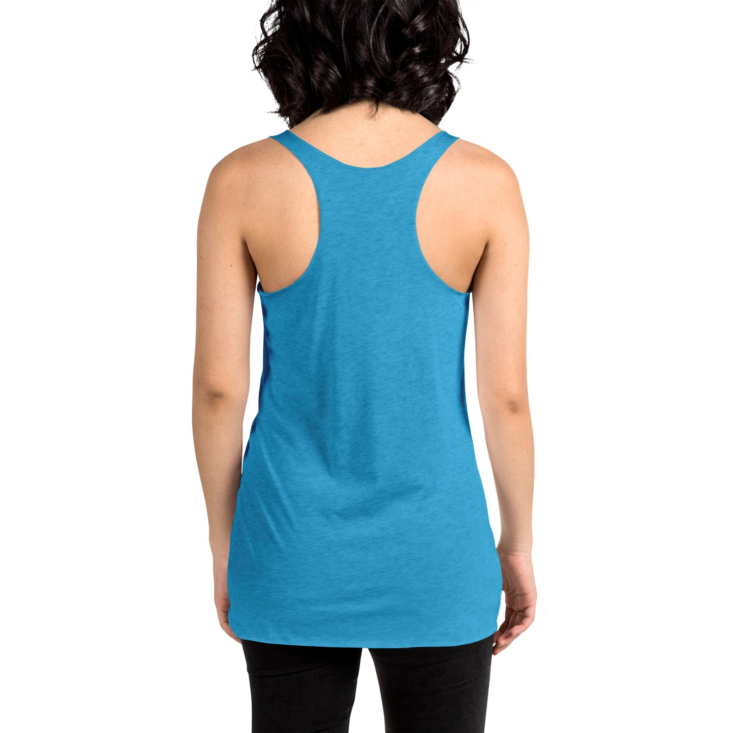 Women's Racerback Tank –Soft and Stylish Perfect for Warm Days, vintage-turquoise, back, women.
