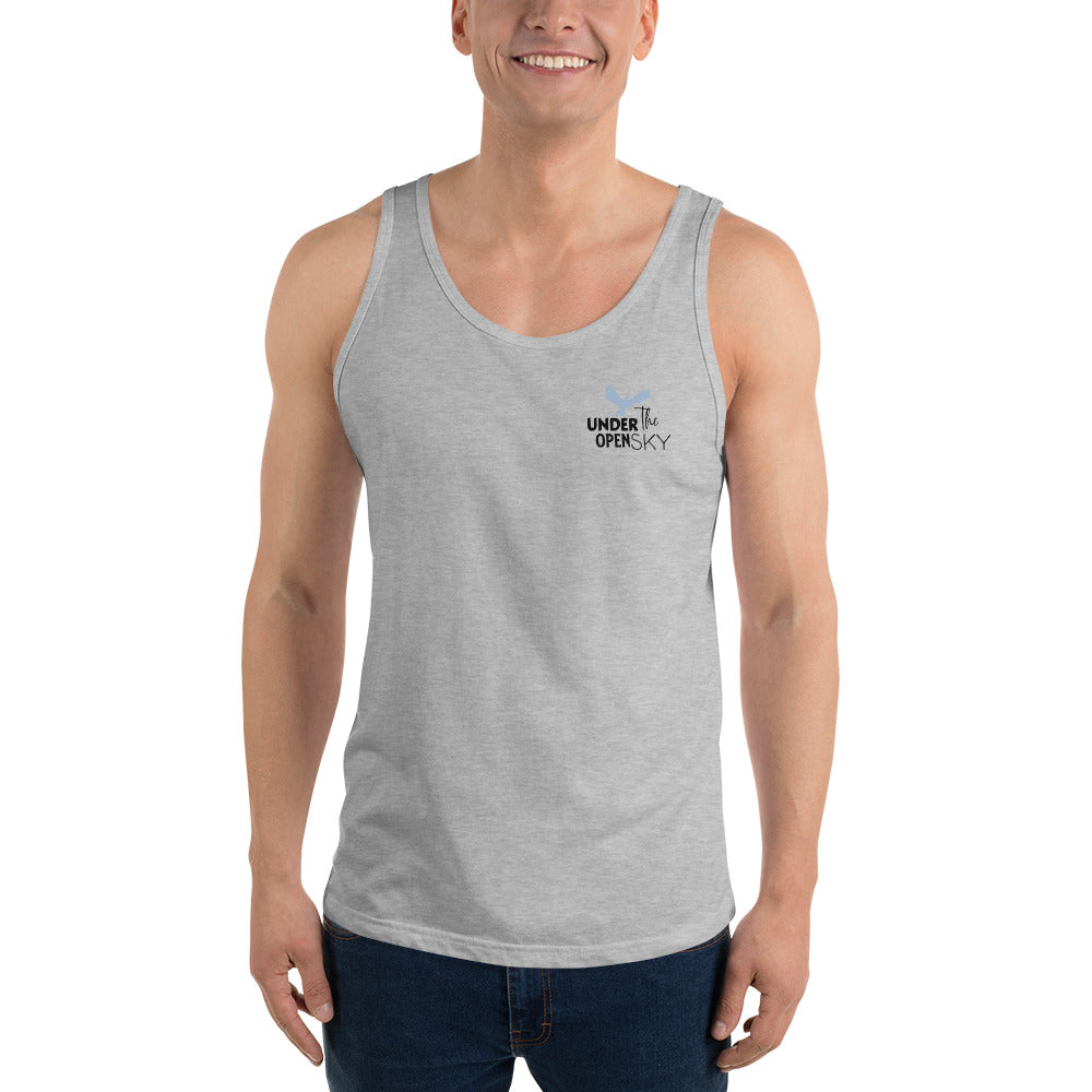 Men's Tank Top – 'Under the Open Sky' Design for Outdoor Comfort and Style, gray, front, men