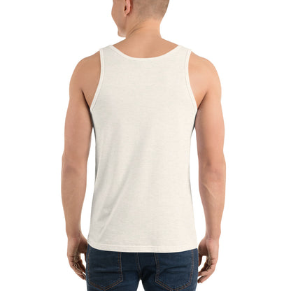Men's Tank Top – 'Under the Open Sky' Design for Outdoor Comfort and Style, oatmeal, back, men