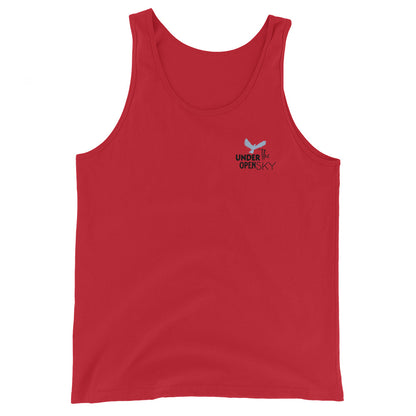 Men's Tank Top – 'Under the Open Sky' Design for Outdoor Comfort and Style, Red, front full body