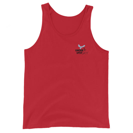 Men's Tank Top – 'Under the Open Sky' Design for Outdoor Comfort and Style, Red, front full body