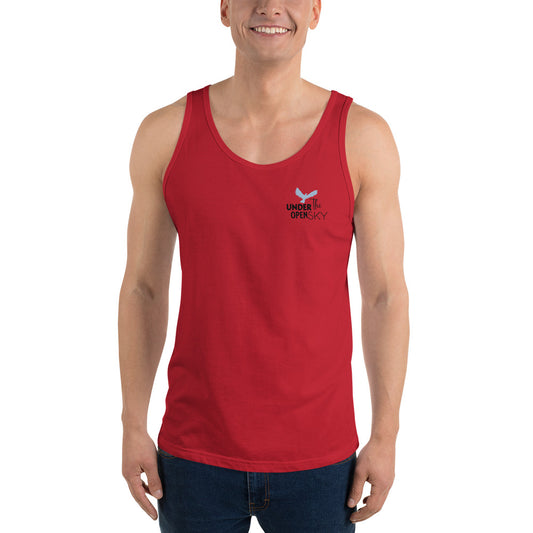 Men's Tank Top – 'Under the Open Sky' Design for Outdoor Comfort and Style, Red, front, men
