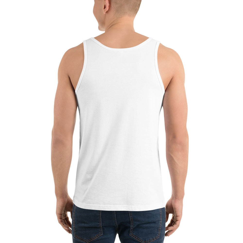 Men's Tank Top – 'Under the Open Sky' Design for Outdoor Comfort and Style, White, back, men 