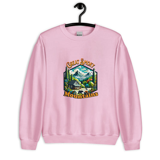 Women’s Sweatshirt - Great Smoky Mountains Adventure - National Park Apparel, light Pink, front side just sweater