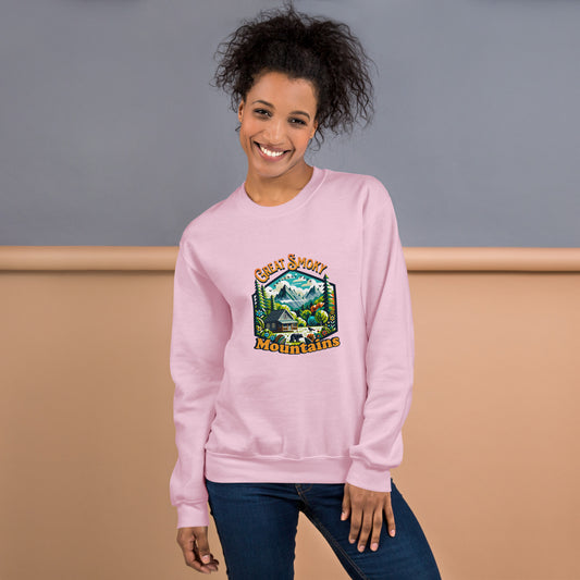 Women’s Sweatshirt - Great Smoky Mountains Adventure - National Park Apparel, light Pink, front side 