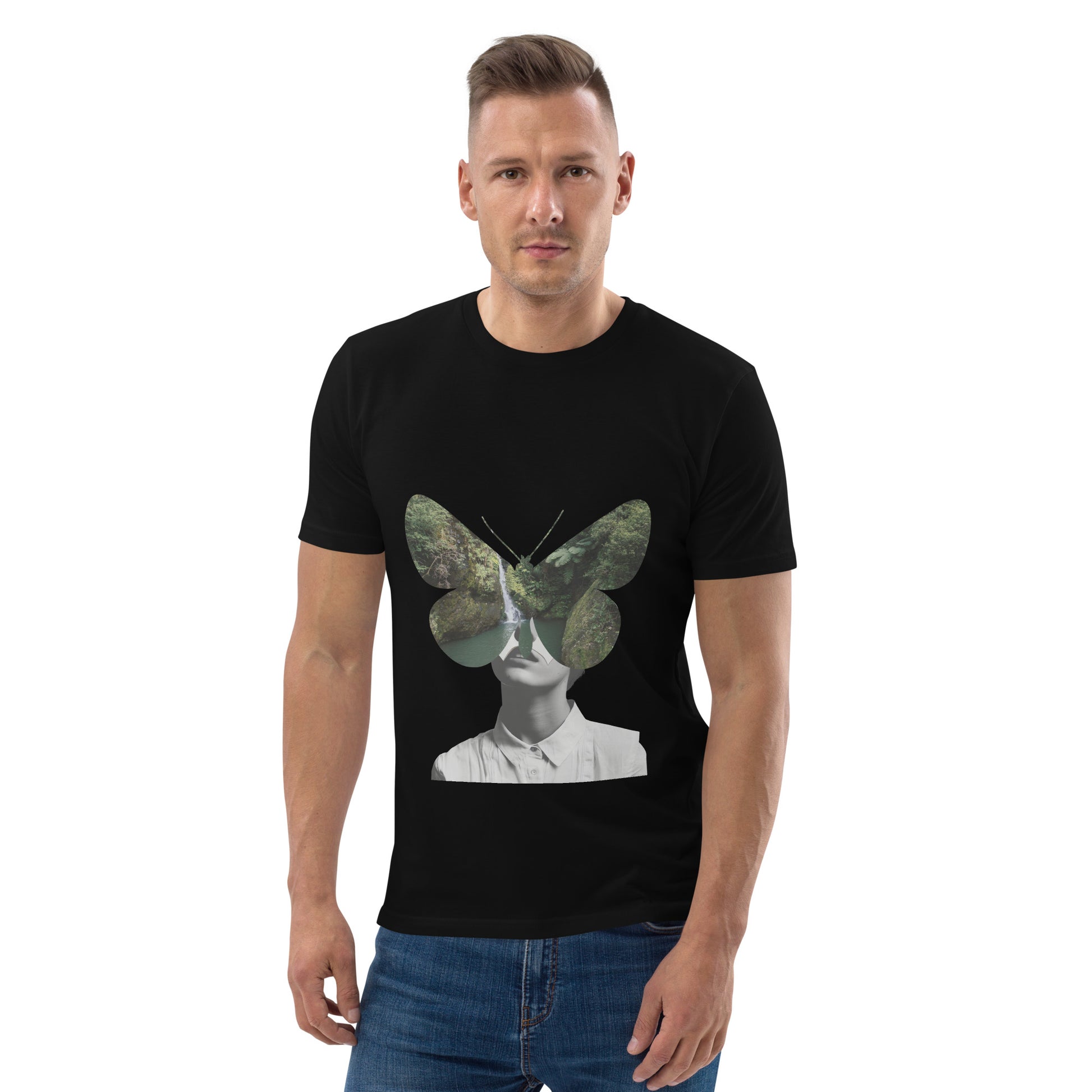 Men’s Organic Cotton T-Shirt – Eco-Friendly Comfort for Everyday Wear black, men, front 