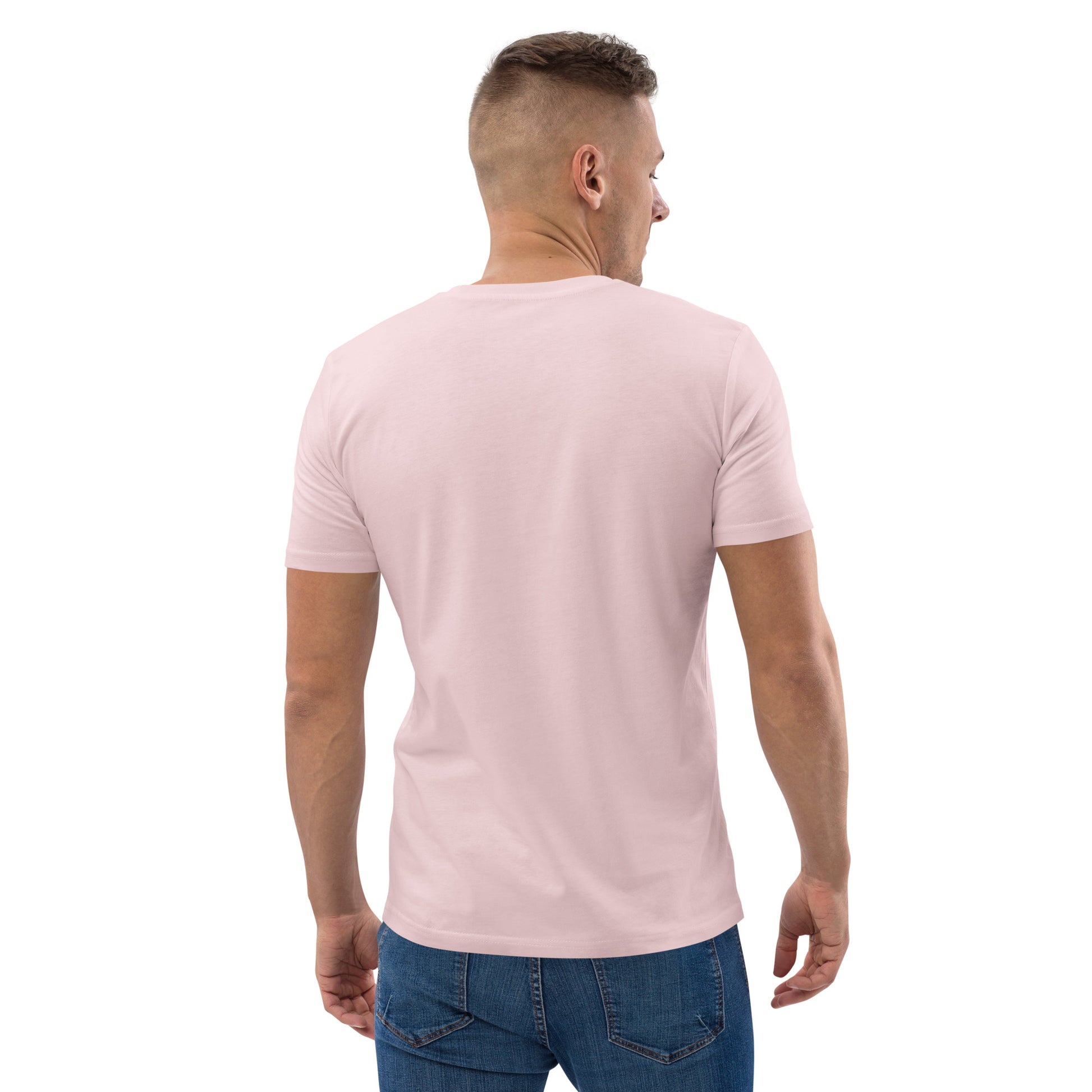 Men’s Organic Cotton T-Shirt – Eco-Friendly Comfort for Everyday Wear pink, men, back 