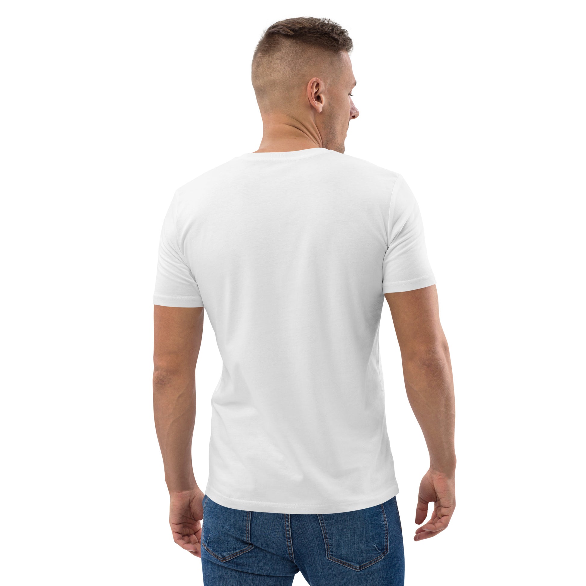 Men’s Organic Cotton T-Shirt – Eco-Friendly Comfort for Everyday Wear white, men, back