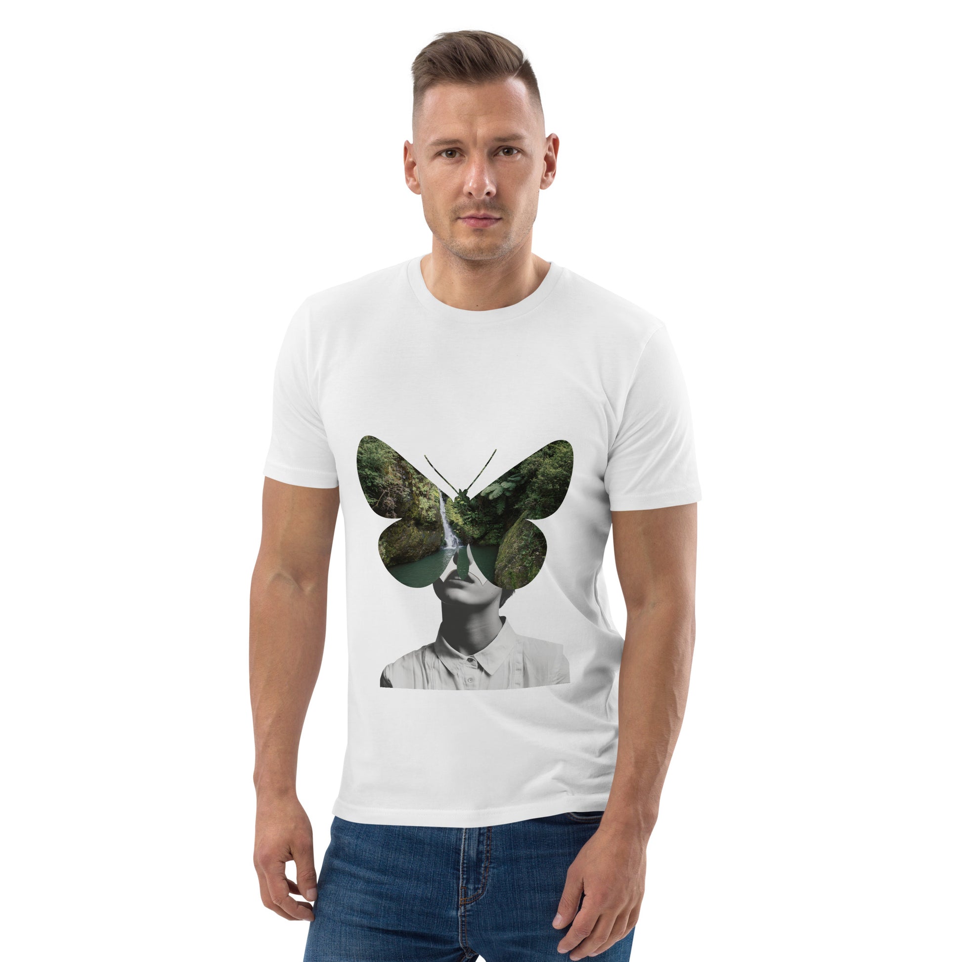 Men’s Organic Cotton T-Shirt – Eco-Friendly Comfort for Everyday Wear white, men, front