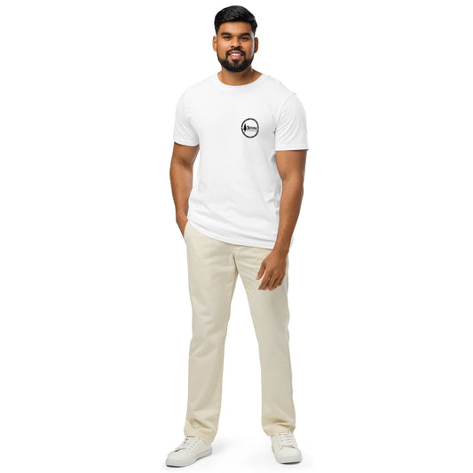 Organic t-shirt, National Parks, chasing sunsets, color white Front size men