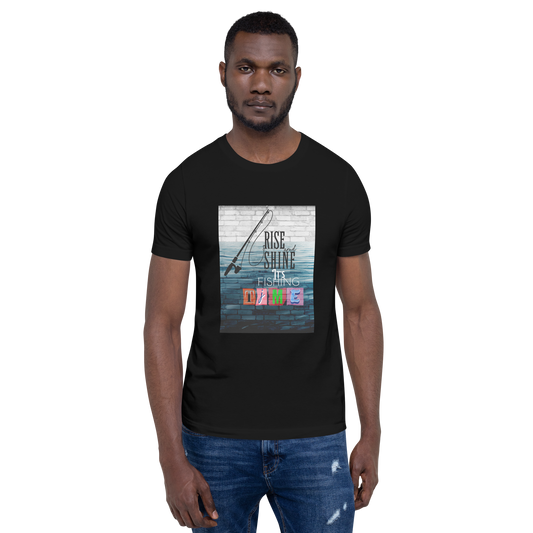 Men’s T-Shirt - It’s Fishing Time - Outdoor Adventure Apparel, black, front side
