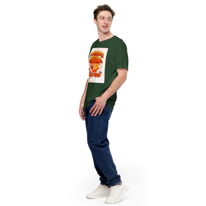 Unisex T-Shirt - Running Away from Winter - Escape Winter in Style, green, front full body men