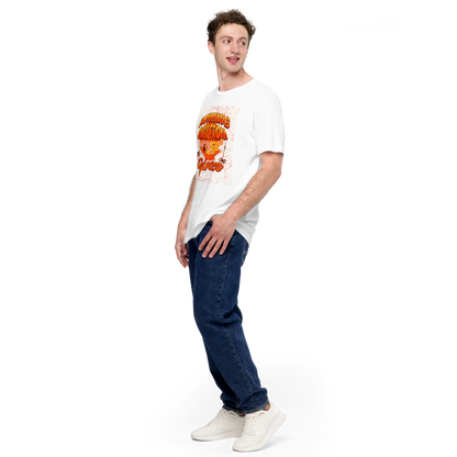 Unisex T-Shirt - Running Away from Winter - Escape Winter in Style, white, front full body men