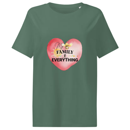Women’s Organic Ribbed Neck T-Shirt – My Family, My Everything, Green Bay, front full body 