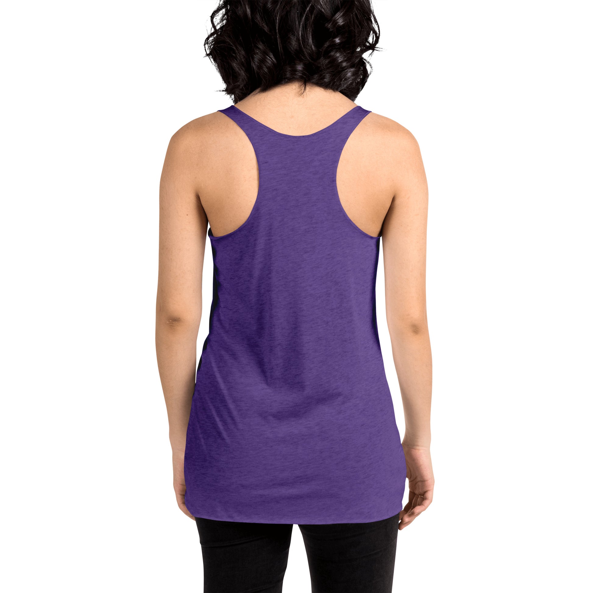 Women's Racerback Tank –Soft and Stylish Perfect for Warm Days, purple, back, women. 