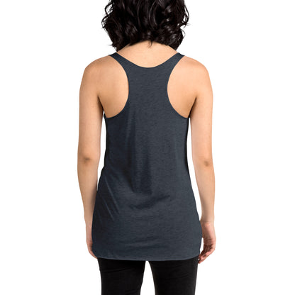 Women's Racerback Tank –Soft and Stylish Perfect for Warm Days, Vintage navy, back, women. 